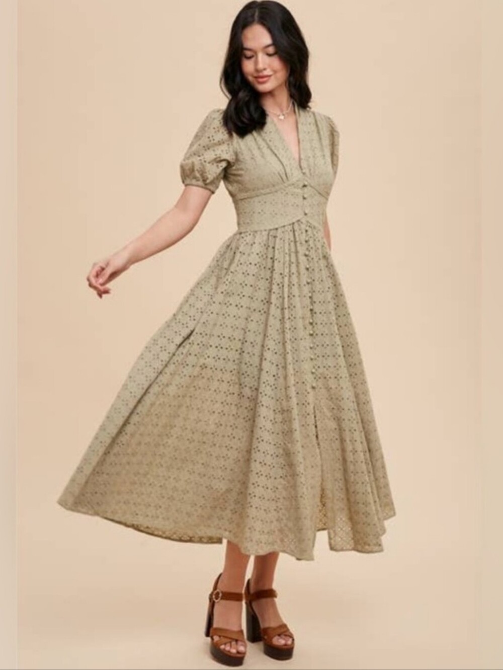In Loom Button Up 100% Cotton Dress, Size Medium (New With Tags)